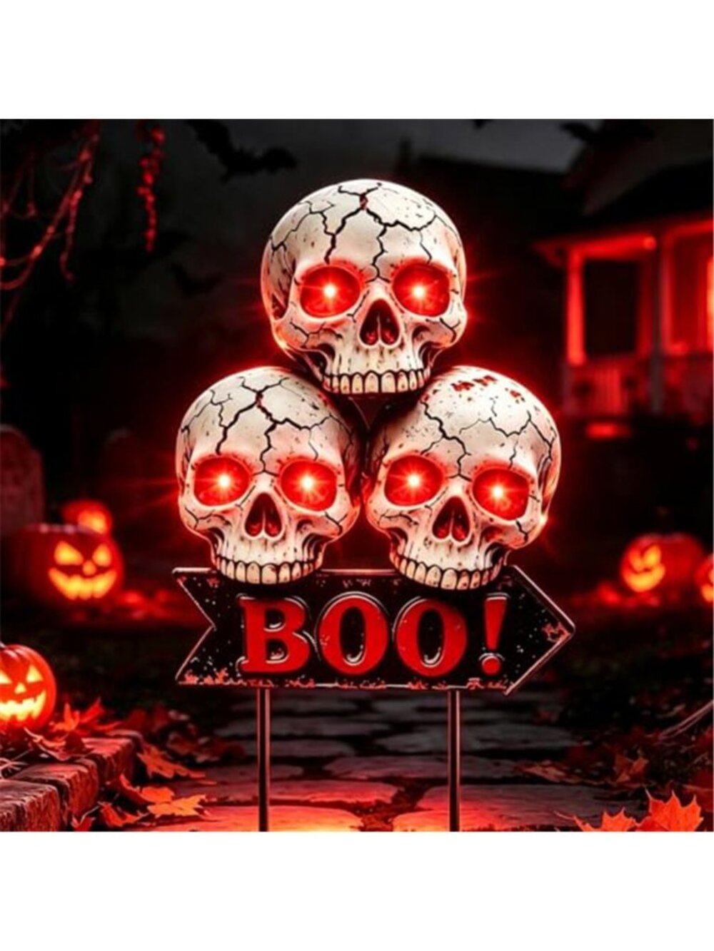 Halloween Decorations Outdoor Scary Skeleton Yard Stakes Solar Lights